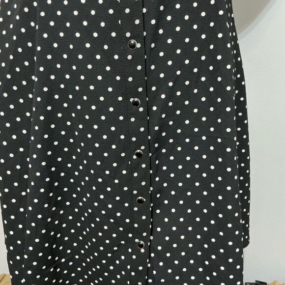 Gypsies and Moondust Off the shoulder button up polka dot dress size M - Picture 9 of 10